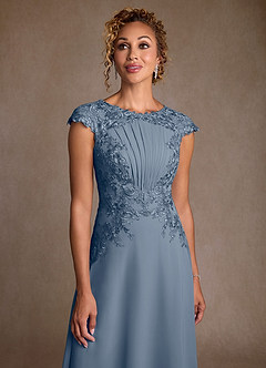 Azazie Crista Abiti per la Madre della Sposa Abito A-Line in Chiffon Pizzo Crepuscolo image5