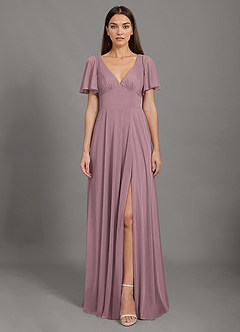 Azazie Kimber Final Sale Agave A-Line with Pockets Mesh Dress image7