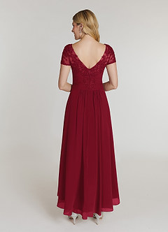 Azazie Thais Kleider für die Brautmutter A-Linie Spitze Chiffon Kleid Burgunderrot image2