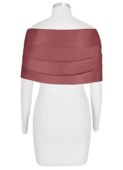front Azazie Matching Color Aleena Matte Satin Shawl