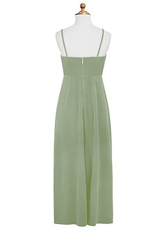 Azazie Solange Junior Dusty Sage A-Line Velvet Dress image7