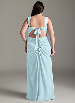 Azazie Jesaphine Jurken voor bruidsmeisjes Jurk van Chiffon met Kolom Strik Wolkenblauw image9
