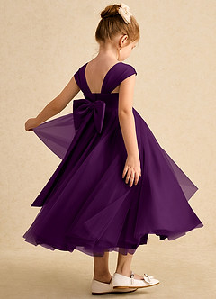 Azazie Chickadee Vestidos de florista Vestido Uva de Cetim fosco de Vestido de baile com Decote em coração image1