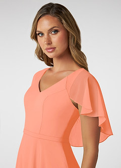 Azazie Jamie Bridesmaid Dresses Sunset A-Line Chiffon Dress image6