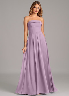 Azazie Lucienne Abiti da Damigella Abito Convertibile A-Line in Chiffon Senza Cinturino Glicine image3