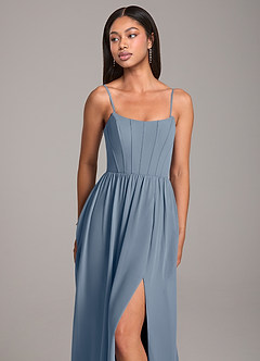 Azazie Kailee Bridesmaid Dresses Twilight A-Line with Pockets Chiffon Dress image2