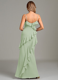 Azazie Danny Bridesmaid Dresses Dusty Sage Mermaid Ruched Chiffon Dress image2
