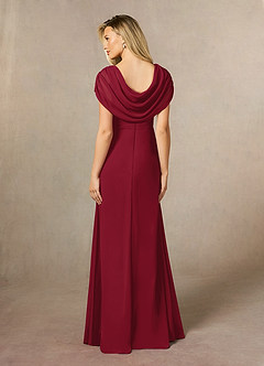 Azazie Mary Mother of the Bride Dresses Burgundy A-Line Side Slit Chiffon Dress image3