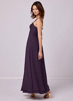 Barbie ♥ Azazie Bridesmaid Dresses Plum A-Line Pleated Chiffon Dress image5