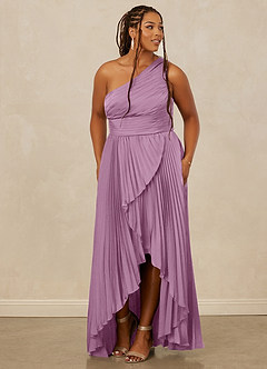 Christian Siriano Bridal for Azazie 1008 Bridesmaid Dresses Wisteria A-Line One Shoulder Stretch Satin Dress image11