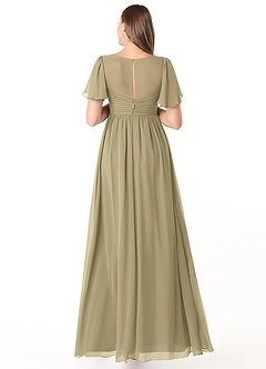Azazie Verna Maternity Bridesmaid Dresses A-Line V-Neck Ruched Chiffon Floor-Length Dress image2