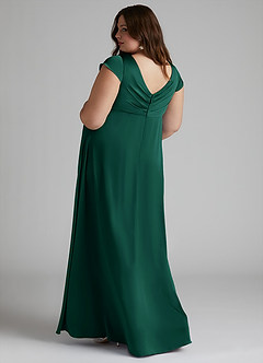 Azazie Allessia Maternity Bridesmaid Dresses A-Line Pleated Stretch Satin Floor-Length Dress image9