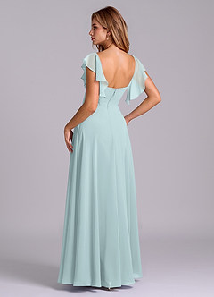 Azazie Leilani Bridesmaid Dresses Mist A-Line Pleated Chiffon Dress image6