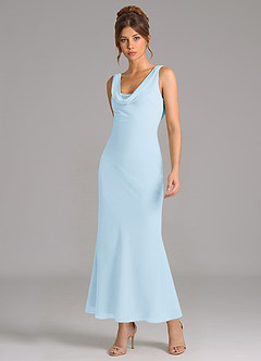 Azazie Rylina Final Sale Sky Blue Mermaid Pleated Chiffon Dress image5