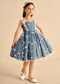 Azazie Krissie Flower Girl Dresses Twilight A-Line Ruched Tulle Dress image3