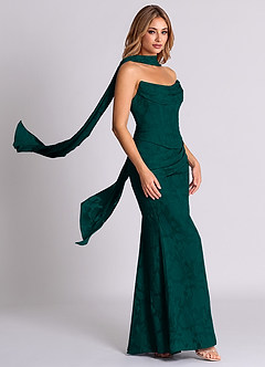 Azazie Sorrel Vestidos de damas de honor Vestido de Pino de Devorado Floral de Corte Sirena Convertible con Corsé image4