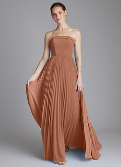 Azazie Mariana Bridesmaid Dresses Bronzer A-Line Strapless Chiffon Dress image5