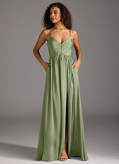 Azazie Alia Robes à essayer chez vous Robe Trapèze en Satin extensible Plissé Noir image7