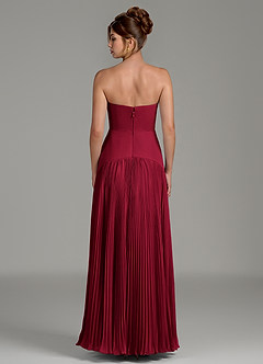 Azazie Yuliana Bridesmaid Dresses Burgundy A-Line Strapless Chiffon Dress image2