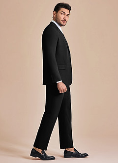 front James Black Structured Stretch Suit