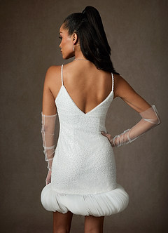 Azazie Maxina Wedding Dresses Diamond White Sheath Beading Dress image6