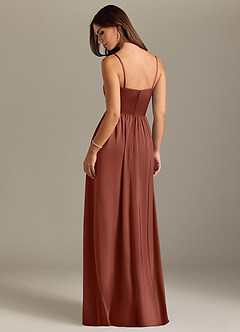 Azazie Calianna Bridesmaid Dresses Auburn A-Line Off the Shoulder Stretch Satin Convertible Dress image2