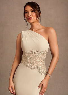 Azazie Kathie Mère de la mariée Robes Robe Sirène en Mousseline de soie Dentelle Champagne image5