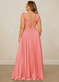 Christian Siriano Bridal for Azazie 1009 Bridesmaid Dresses Coral A-Line Pleated Chiffon Dress image15