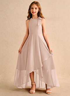 Azazie Boop Girls Formal Flower Girl Dresses English Rose A-Line Bow Chiffon Dress image5