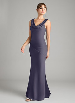 Azazie Rylina Bridesmaid Dresses Stormy Mermaid Stretch Satin Dress image2