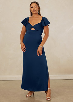 Christian Siriano Bridal for Azazie 1005 Brautjungfernkleider Etui Herzausschnitt Stretch-Satin Kleid Dunkelmarine image9
