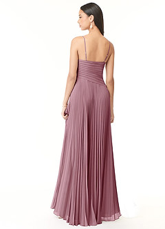 Azazie Vini Bridesmaid Dresses Vintage Mauve A-Line V-Neck Pleated Chiffon Dress image2