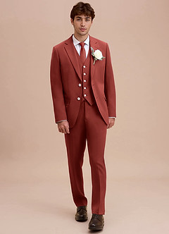 front Ethan Burgundy Refined Weave Performance Suit Jacket