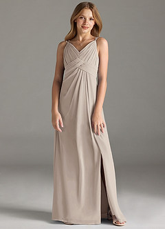 Azazie Maren Allure Junior Frost A-Line Lace Chiffon Dress image1