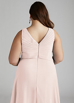 Azazie Flora Jurken voor bruidsmeisjes Jurk van Chiffon met A-Lijn Geplooid Rozenblaadje image14