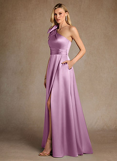 Azazie Easton Mother of the Bride Dresses Wisteria A-Line One Shoulder Stretch Satin Dress image2