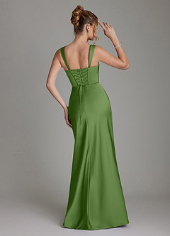 Azazie Agustina Robes de demoiselle d'honneur Robe Sirène en Satin extensible Corset Basilic image2