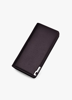 front Cartera larga de cuero para hombre