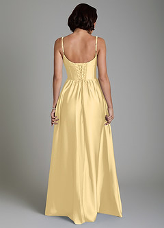 Azazie Mona Brautjungfernkleider A-Linie Korsett Stretch-Satin Kleid Butter image2