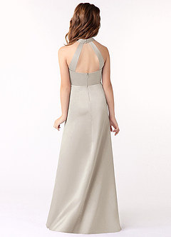 Azazie Laurel Junior Frost A-Line Matte Satin Dress image3
