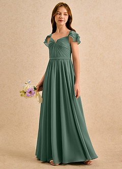 Azazie Meimei Girls Formal Flower Girl Klänningar Klä A-Line i Chiffong Plisserad image5