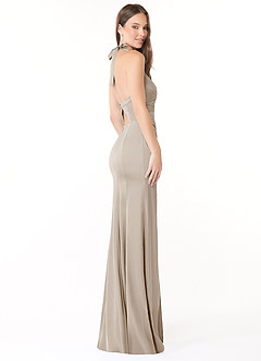Azazie Emeria Bridesmaid Dresses Frost Mermaid Pleated Stretch Satin Dress image10