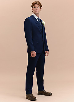 front James Blue Structured Stretch 3-piece suit