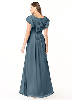 Azazie Daphne Modest Bridesmaid Dresses A-Line Ruffled Chiffon Floor-Length Dress image2