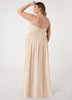Azazie Alia Bridesmaid Dresses White Alabaster A-Line Pleated Chiffon Dress image9