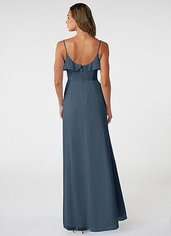 Azazie Natalia Bridesmaid Dresses Neptune A-Line Chiffon Dress image2
