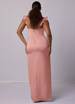 Barbie ♥ Azazie Bridesmaid Dresses Rosette Sheath Stretch Satin Dress image7