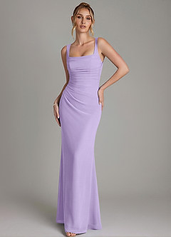 Azazie Agustina Bridesmaid Dresses Lilac Mermaid Corset Chiffon Dress image4