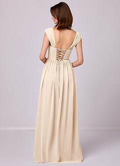 Barbie ♥ Azazie Bridesmaid Dresses White Alabaster A-Line Corset Chiffon Dress image11