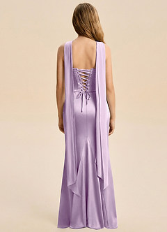 Azazie Sorrel Junior Robe Sirène en Satin extensible Rayé Frostiges Flieder image2